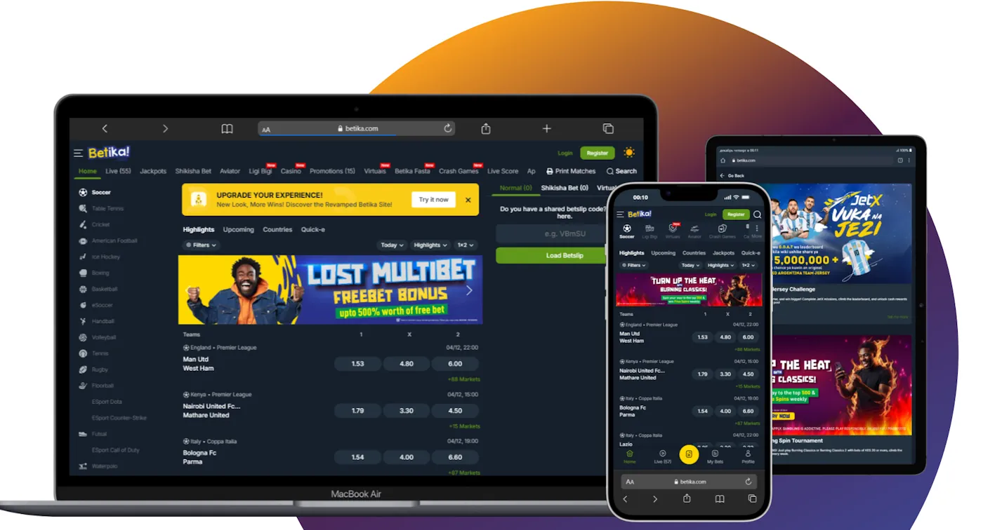 Betika Kenya Desktop and Mobile Banner